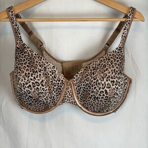 Women's Bali Size 42D T Shirt Bra Leopard Print Like-New Condition